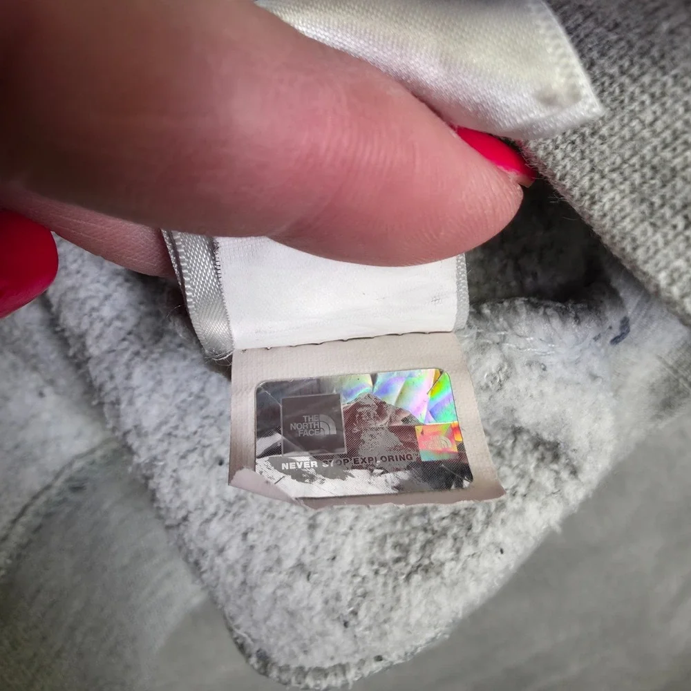 The North Face Hoodie Mens‎ M Gray Logo Graphics Athleisure Sweatshirt Thrashed